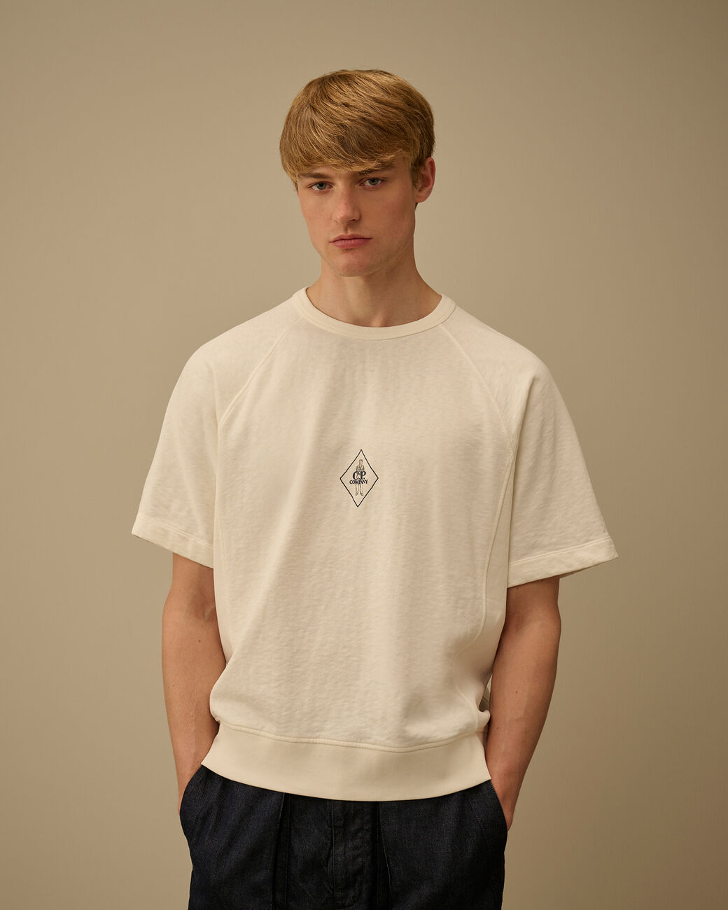 Cp Company Malfilè Fleece Short Sleeve Sweatshirt