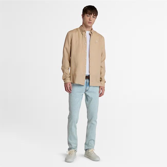 Timberland Camicia in Lino Mill Brook Slim Fit