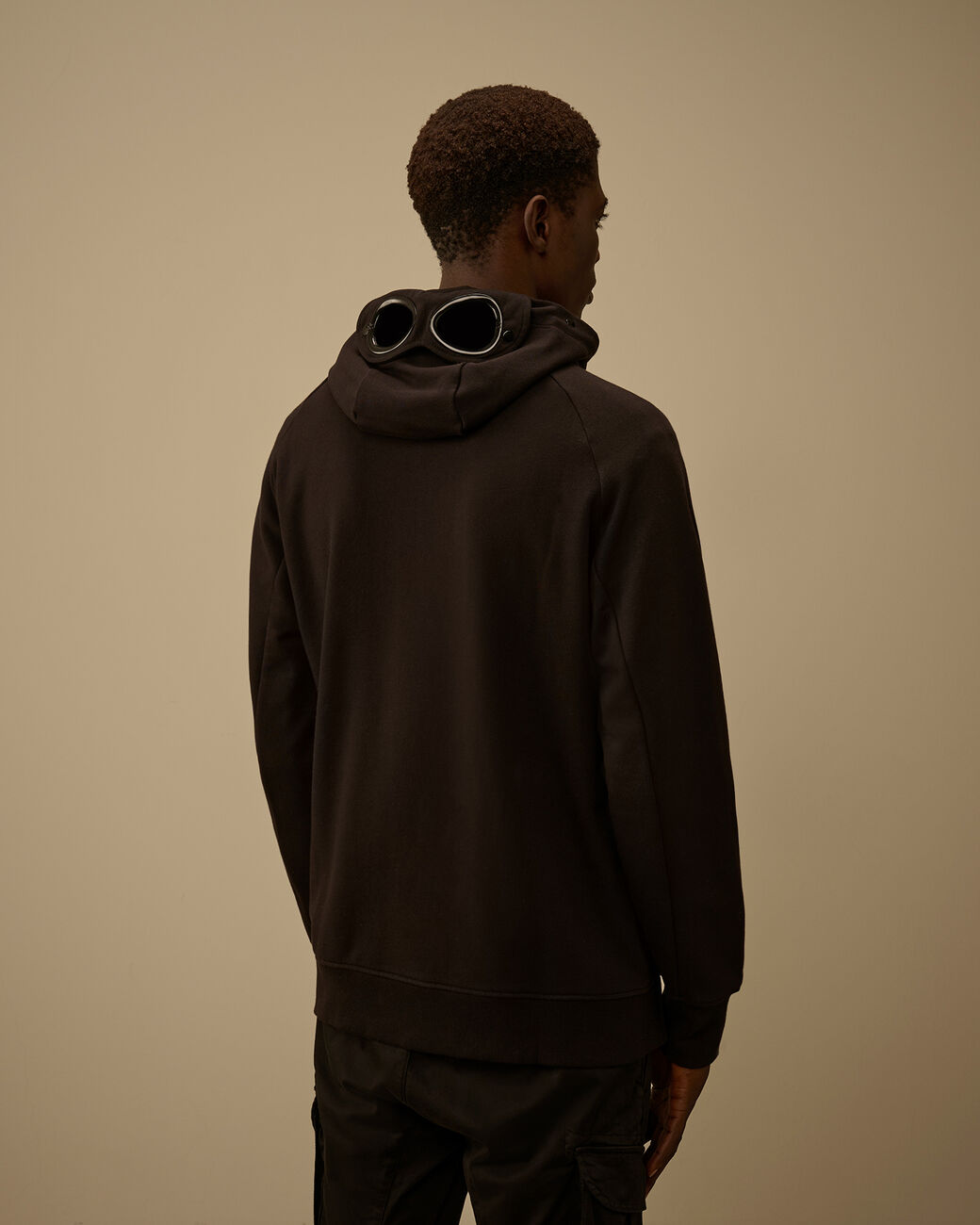 Cp Company Hooded Open Diagonal Raised Fleece
