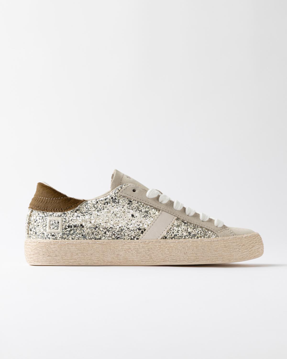 D.A.T.E. Hill Low Glitter Platinum