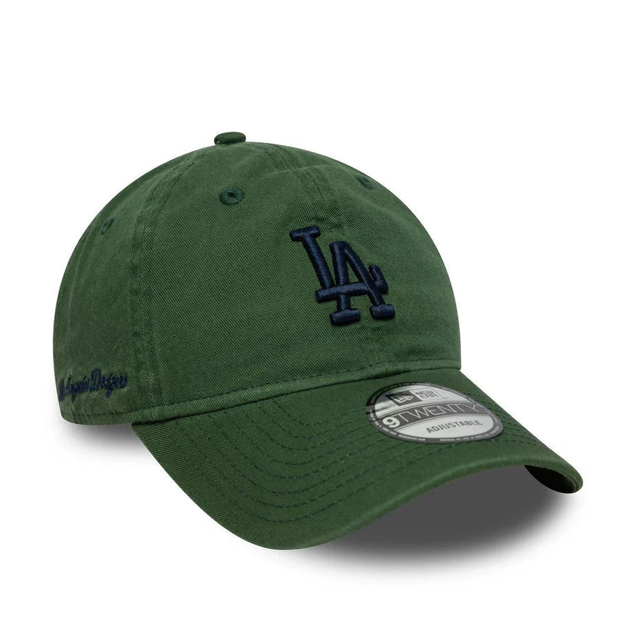 New Era 9Twenty LA Dodgers MLB Washed Script Verde Scuro