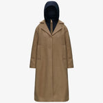K-Way Giacca in lana e nylon Beige Khaki/Blue Depth