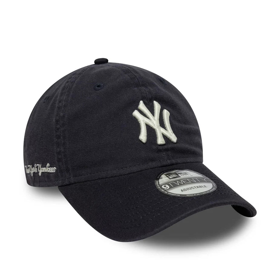 New Era 9TWENTY New York Yankees MLB Washed Script Blu Navy