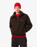 Lacoste Felpa in Pile a Collo Alto con Zip