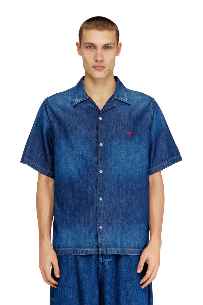 Diesel Camicia in Denim a Maniche Corte D-Nabil-D