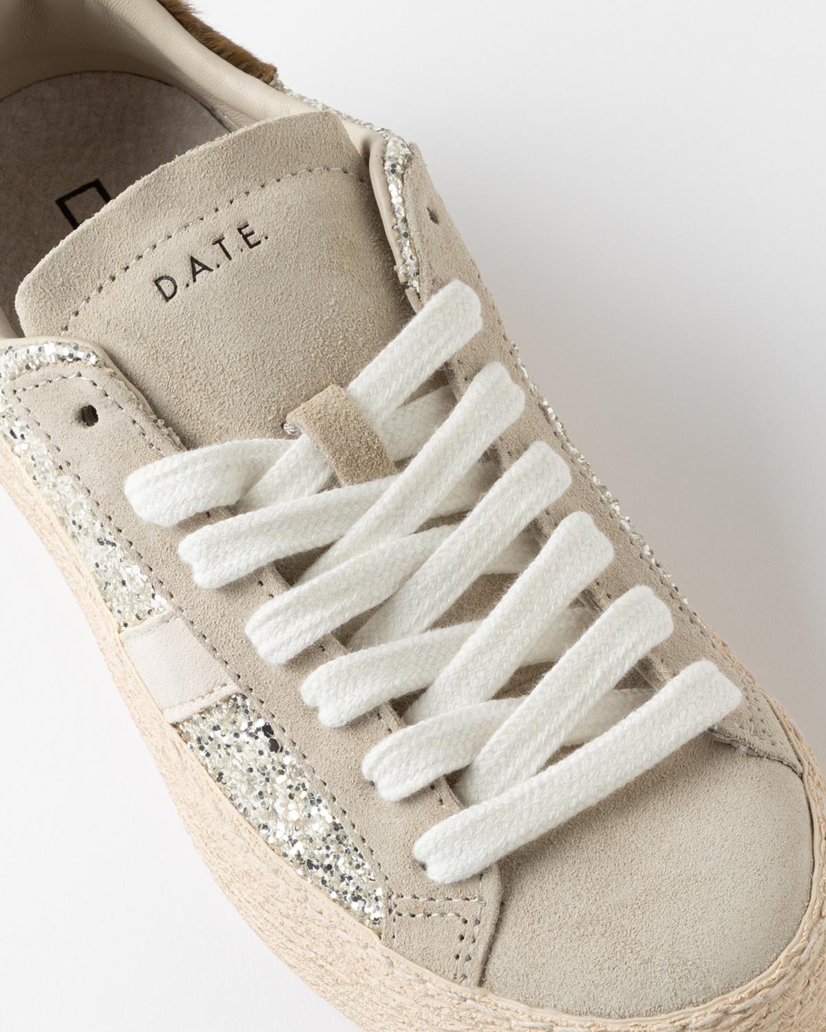 D.A.T.E. Hill Low Glitter Platinum