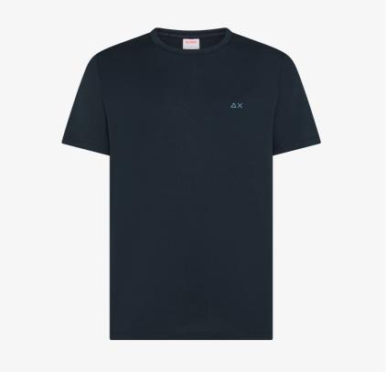 Sun68 T-shirt in Jersey di Cotone Blu Navy