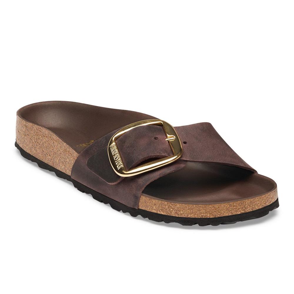 Birkenstock Madrid Big Buckle Pelle oliata Habana Narrow Fit