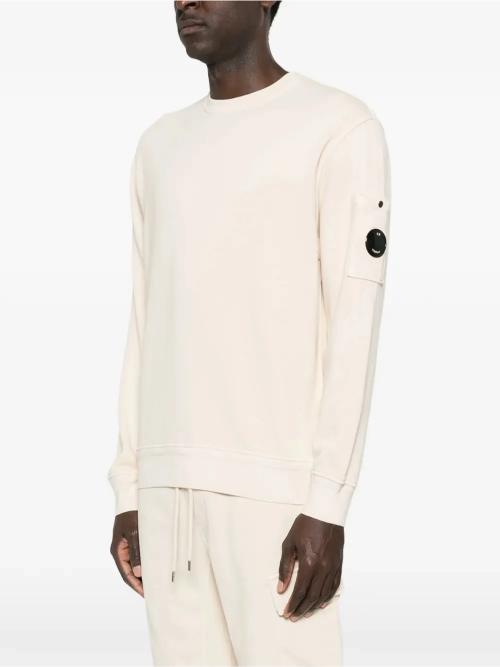 Cp Company Cotton Diagonal Fleece Resist Dyed Crewneck Lens Sweatshirt