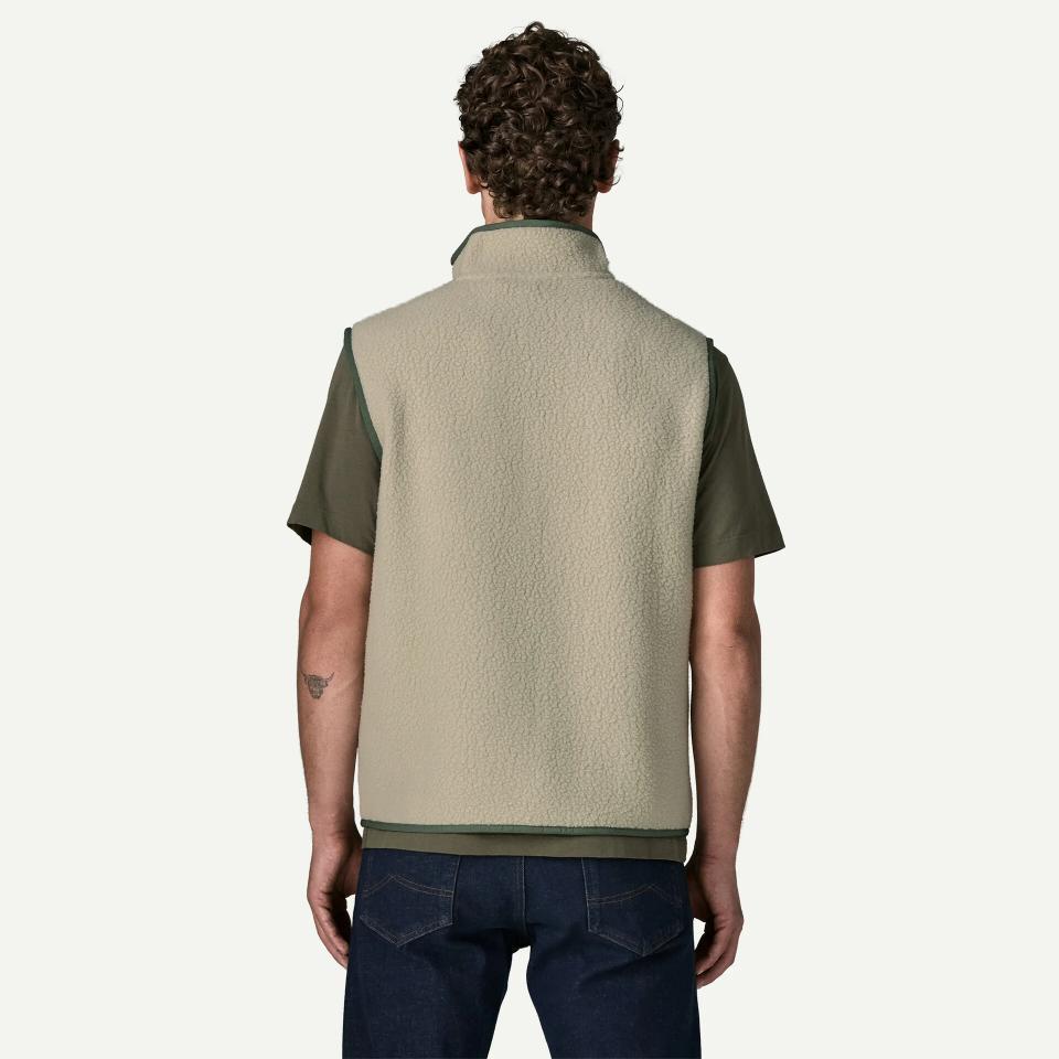 Patagonia Men's Retro Pile Fleece Vest Pelican Canopy Green