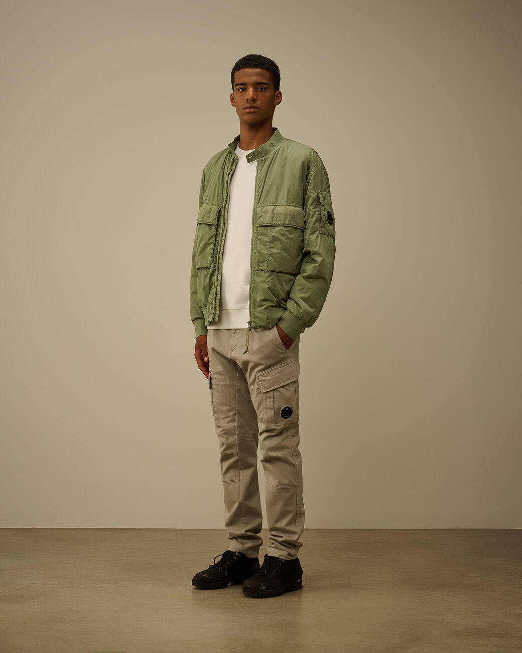 Cp Company Diagonal Raised Fleece Crewneck Lens Sweatshirt