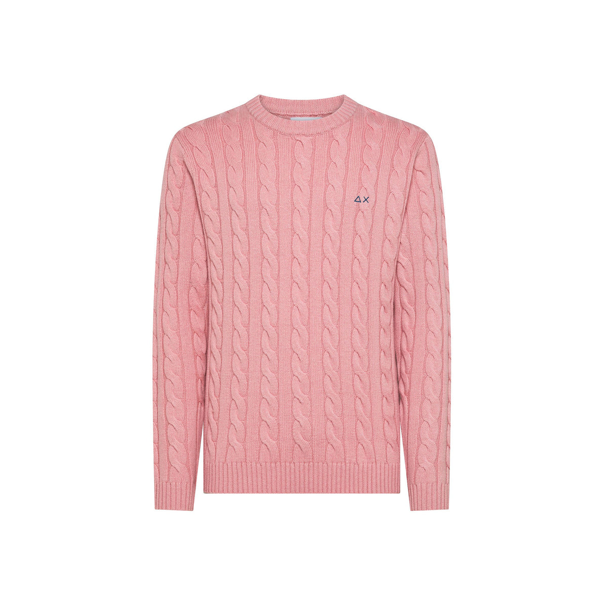 Sun68 Maglia Girocollo in Misto Lana a Trecce