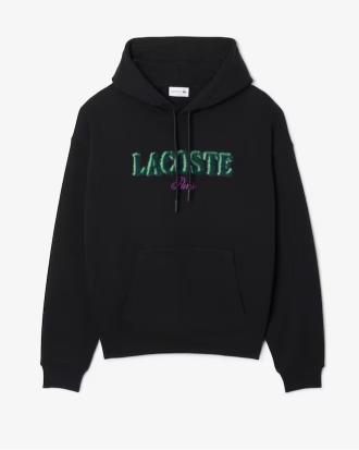 Lacoste Felpa con Cappuccio Loose Fit Ricamata