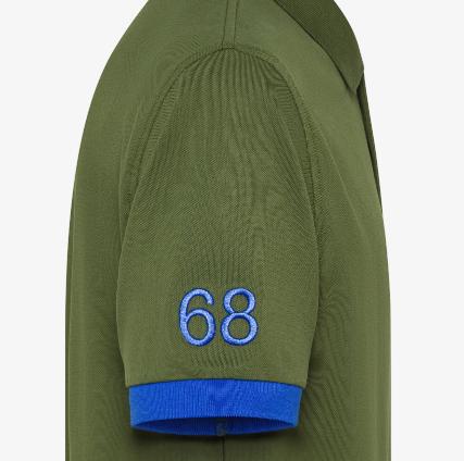 Sun68 Polo con Maxi Logo Verde Scuro