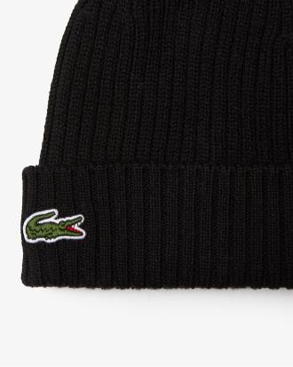 Lacoste Berretto in Lana Spazzolata a Costine
