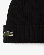Lacoste Berretto in Lana Spazzolata a Costine
