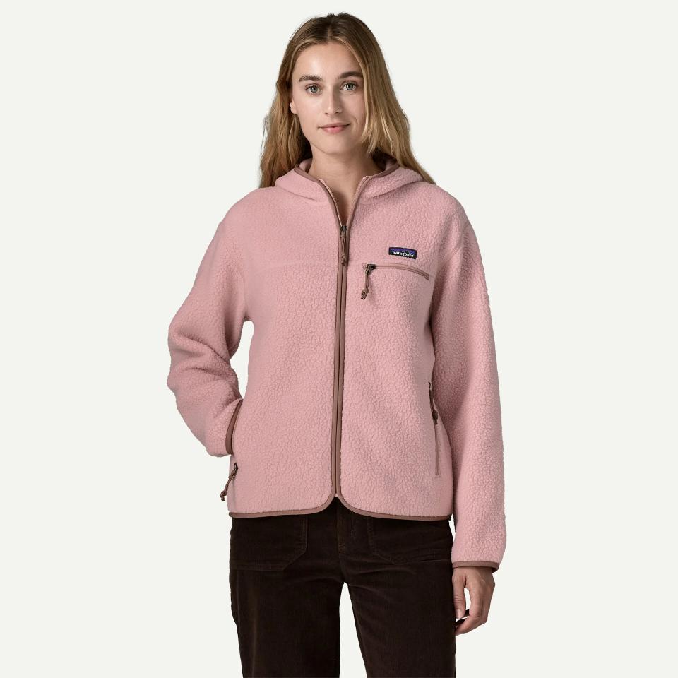 Patagonia Women's Retro Pile Fleece Hoody Fuzzy Mauve