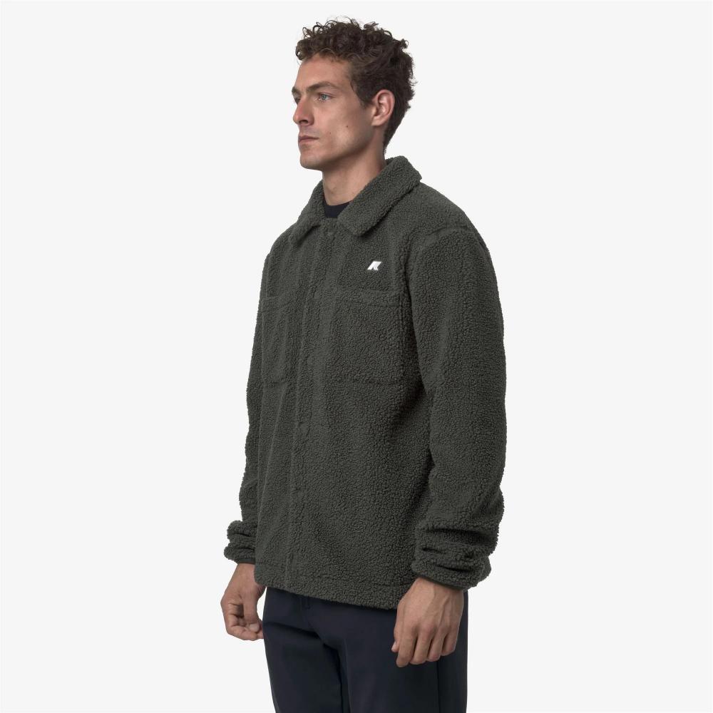 K-Way Felpa Cameron Sherpa Polar Green Blackish Combo