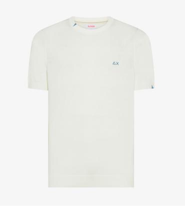 Sun68 T-shirt in Maglia Bianco Panna