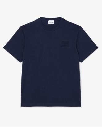 Lacoste T-shirt in Jersey con Marchio Goffrato