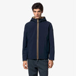K-Way Giacca Claudel Wool Bonded Double Beige Khaki/Blue Depth