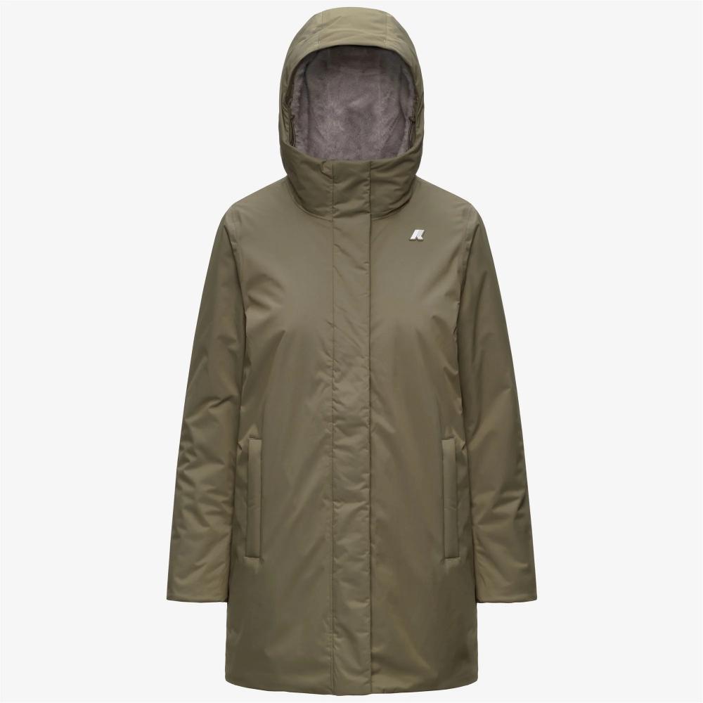 K-Way Giacca Sophie Twill Soft Beaver Green Army/Grey Warm