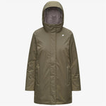 K-Way Giacca Sophie Twill Soft Beaver Green Army/Grey Warm