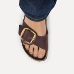 Birkenstock Madrid Big Buckle Pelle oliata Habana Narrow Fit