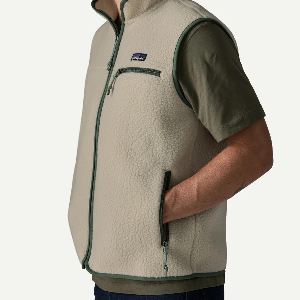 Patagonia Men's Retro Pile Fleece Vest Pelican Canopy Green