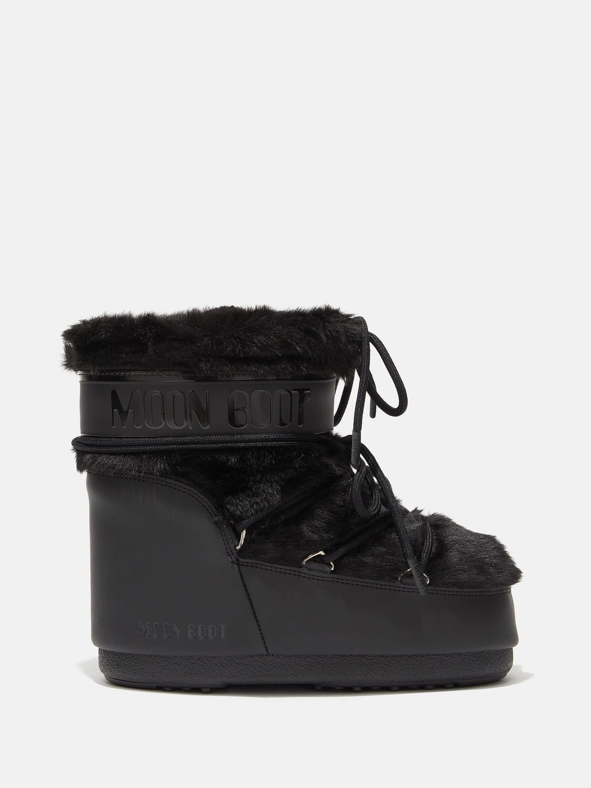 Moon Boot Stivale Icon Low in Ecopelliccia Nero