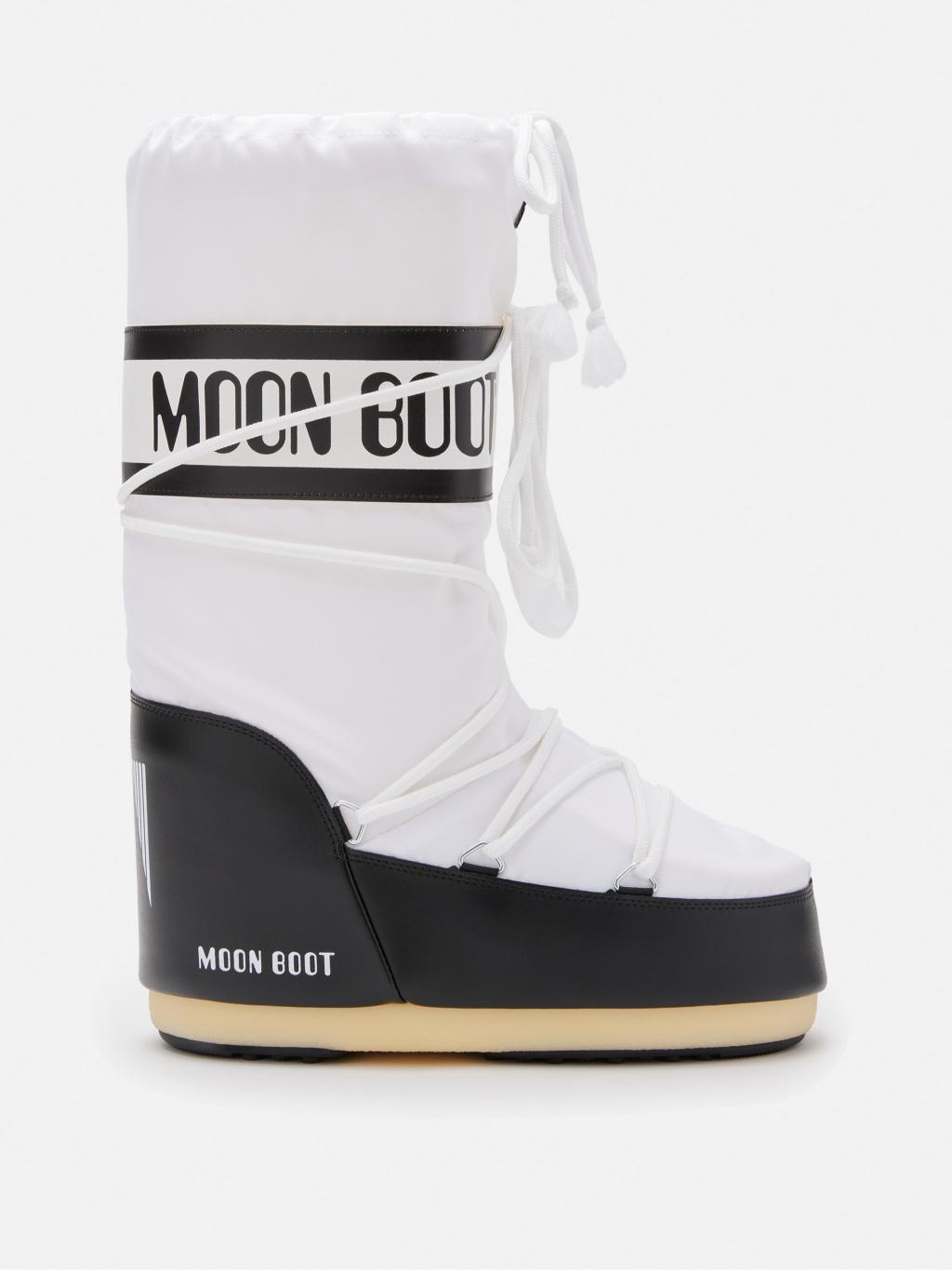 Moon Boot Stivale Icon Nylon Bianco e Nero