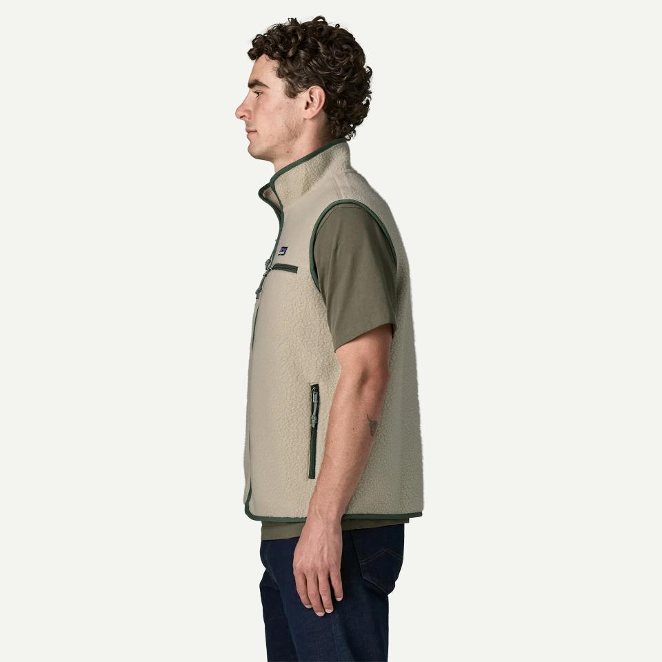Patagonia Men's Retro Pile Fleece Vest Pelican Canopy Green
