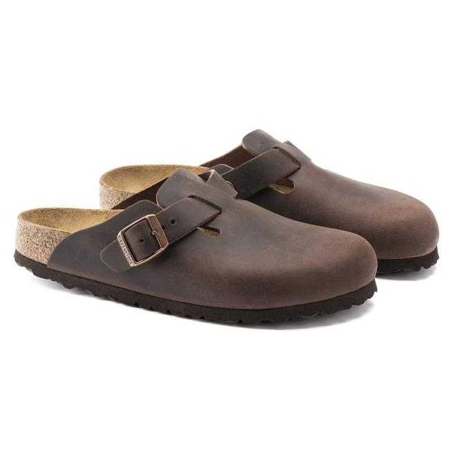 Birkenstock Boston Pelle Oliata Narrow Fit