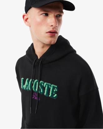 Lacoste Felpa con Cappuccio Loose Fit Ricamata