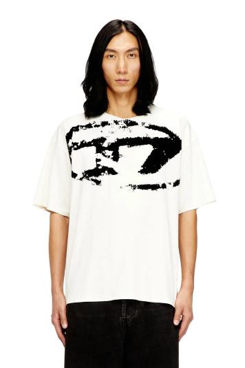 Diesel T-shirt con Stampa Distressed Floccata