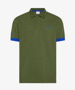 Sun68 Polo con Maxi Logo Verde Scuro