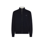 Sun68 Cardigan in Misto Cashmere con Zip Navy Blue
