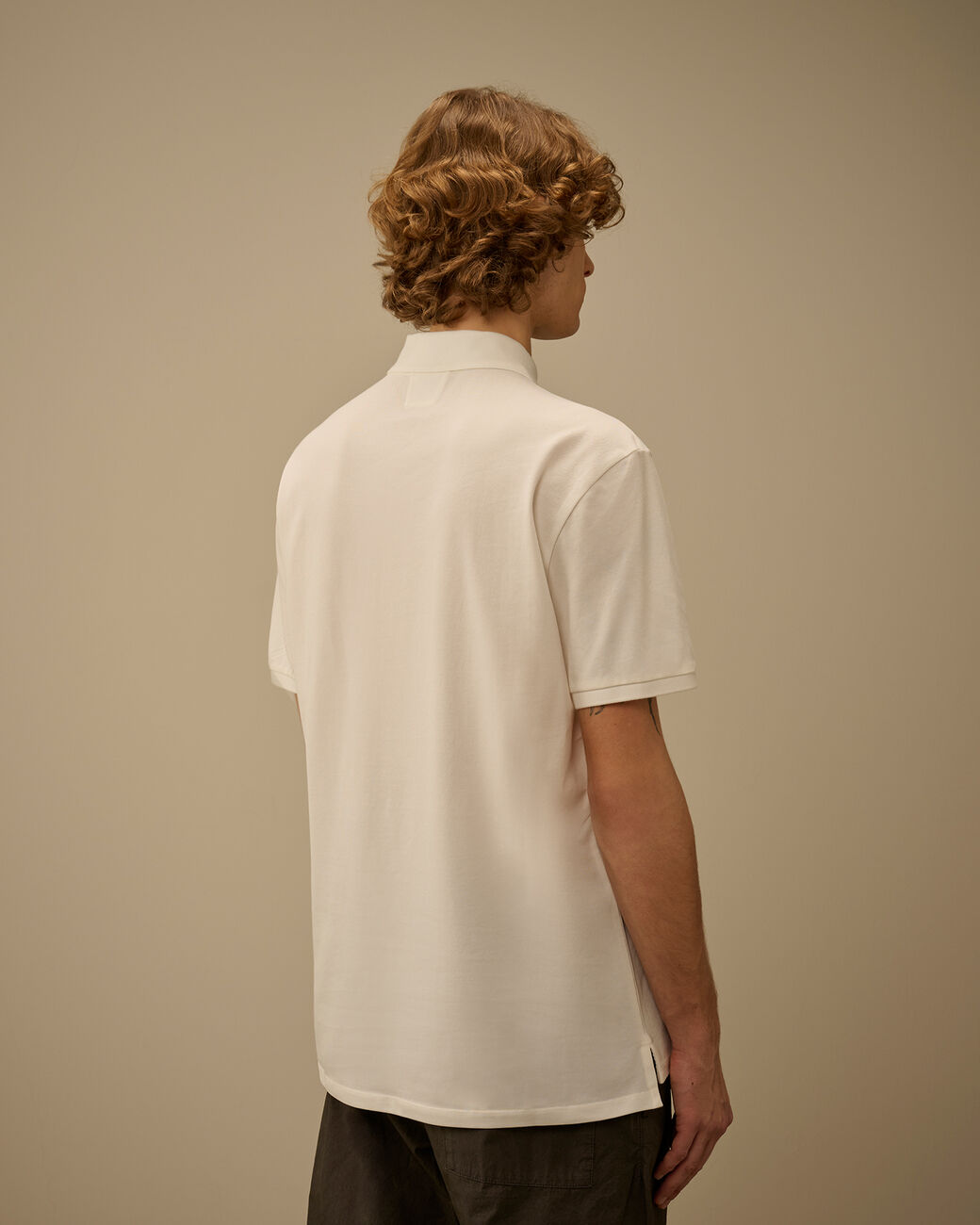Cp Company Stretch Piquet Short Sleeve Point Collar Polo