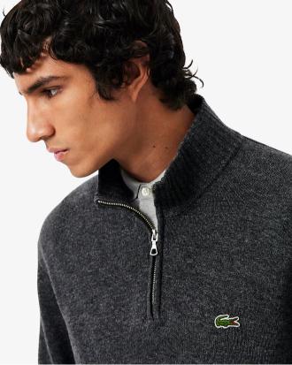 Lacoste Maglione a Collo Alto in Lana con Zip