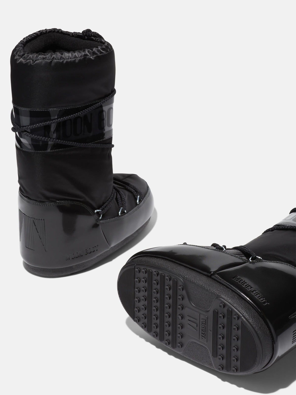 Moon Boot Stivale Icon Glance Nero in Raso