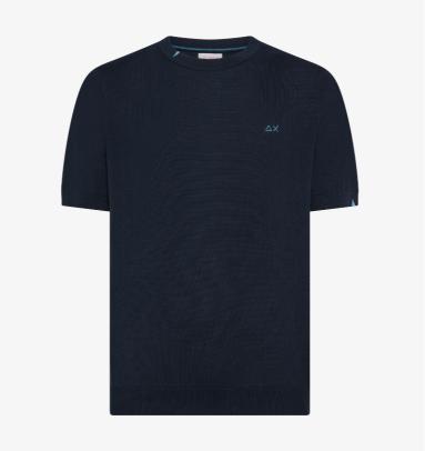 Sun68 T-shirt in Maglia Blu Navy