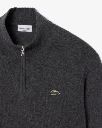 Lacoste Maglione a Collo Alto in Lana con Zip