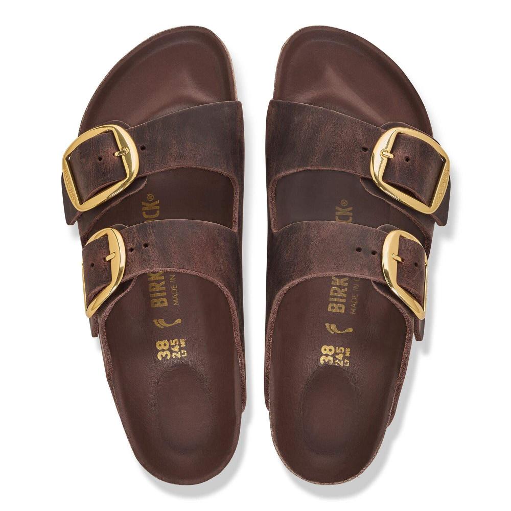 Birkenstock Arizona Big Buckle Pelle oliata Habana Narrow Fit