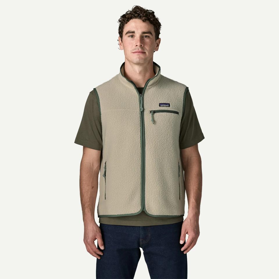 Patagonia Men's Retro Pile Fleece Vest Pelican Canopy Green