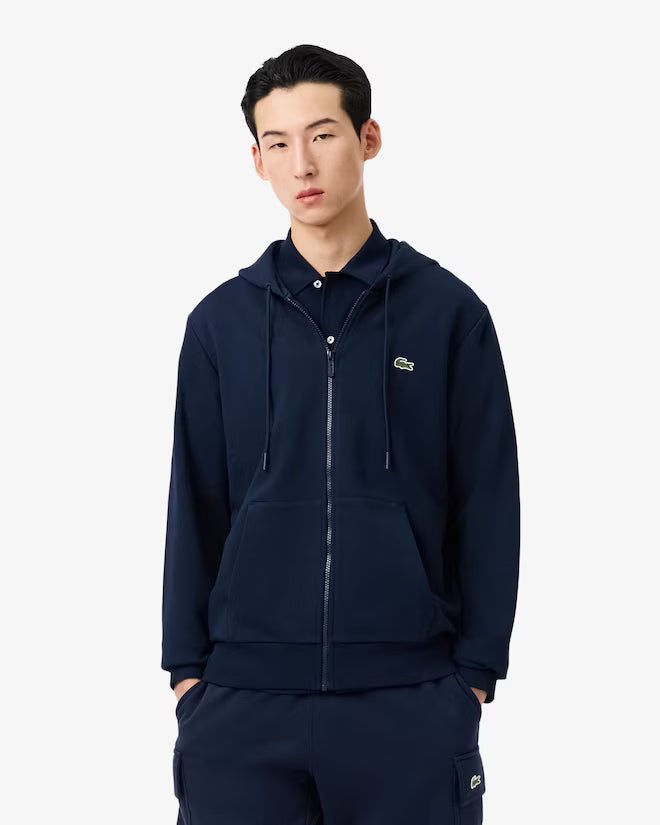 Lacoste Felpa in Tessuto Felpato Classic Fit con Zip