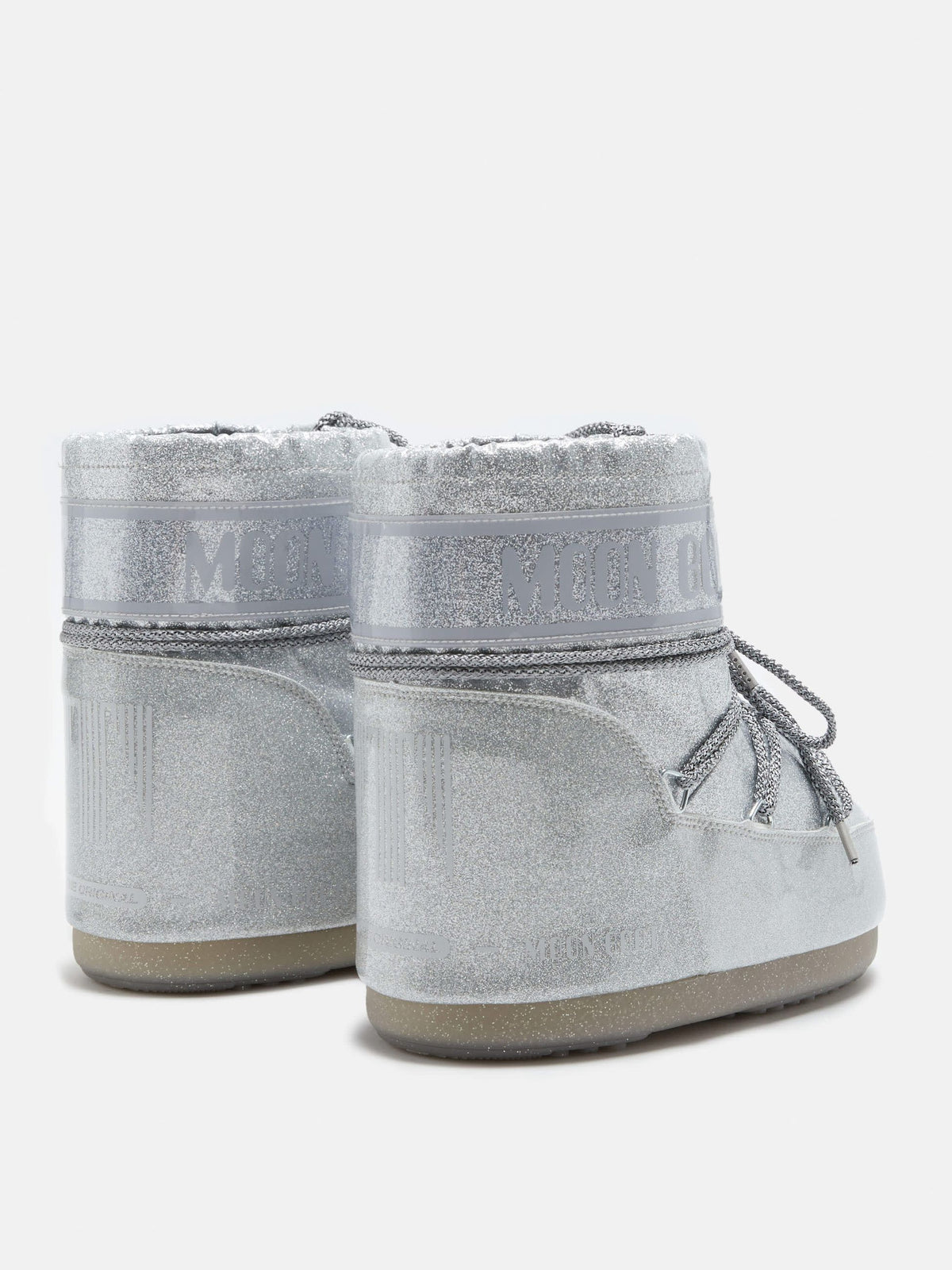 Moon Boot Stivale Icon Low Glitter Argento