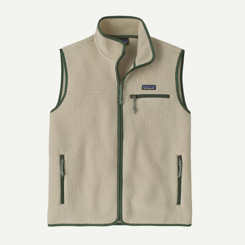 Patagonia Men's Retro Pile Fleece Vest Pelican Canopy Green