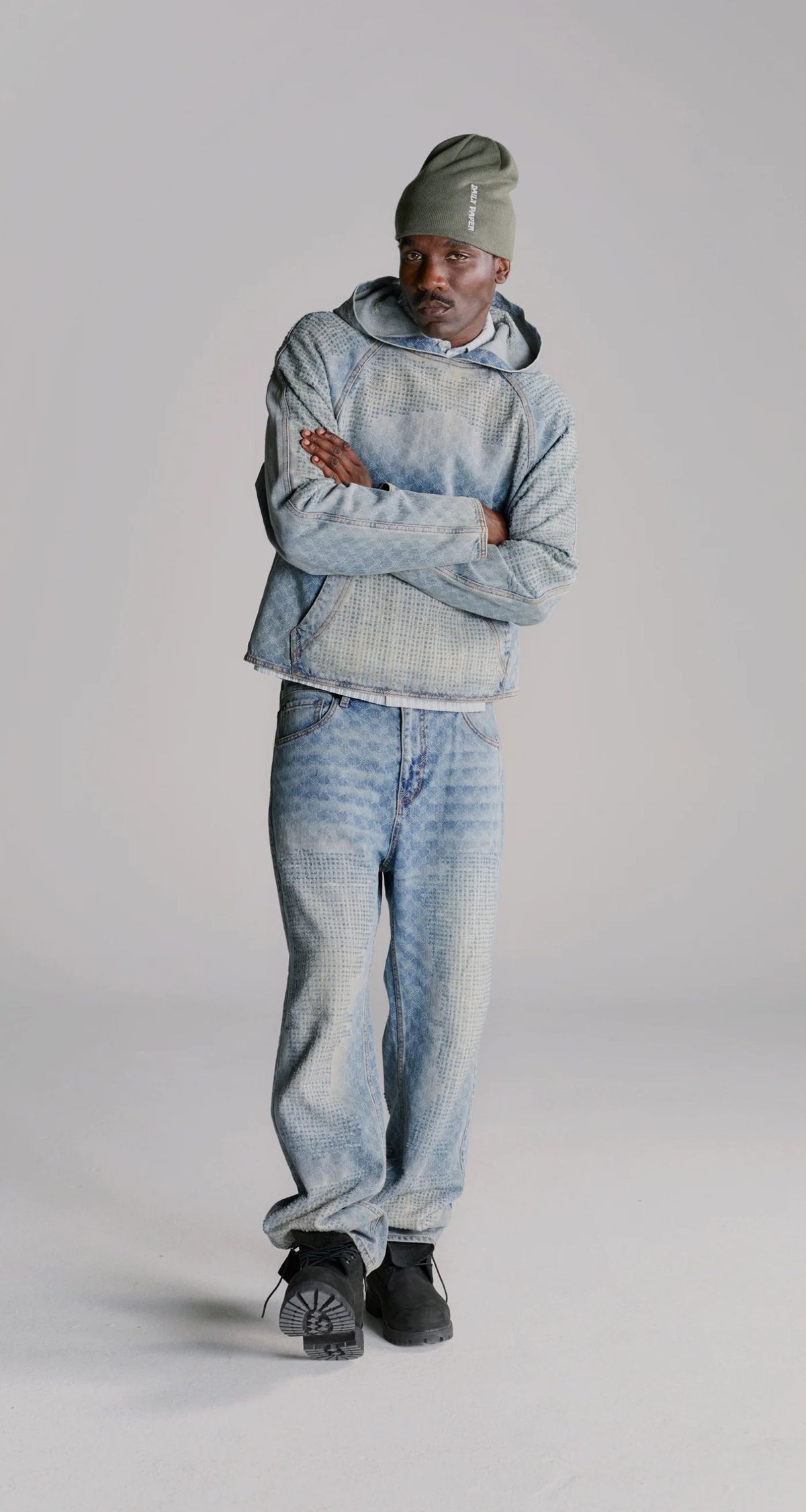 Daily Paper Destroyed Denim Hoodie