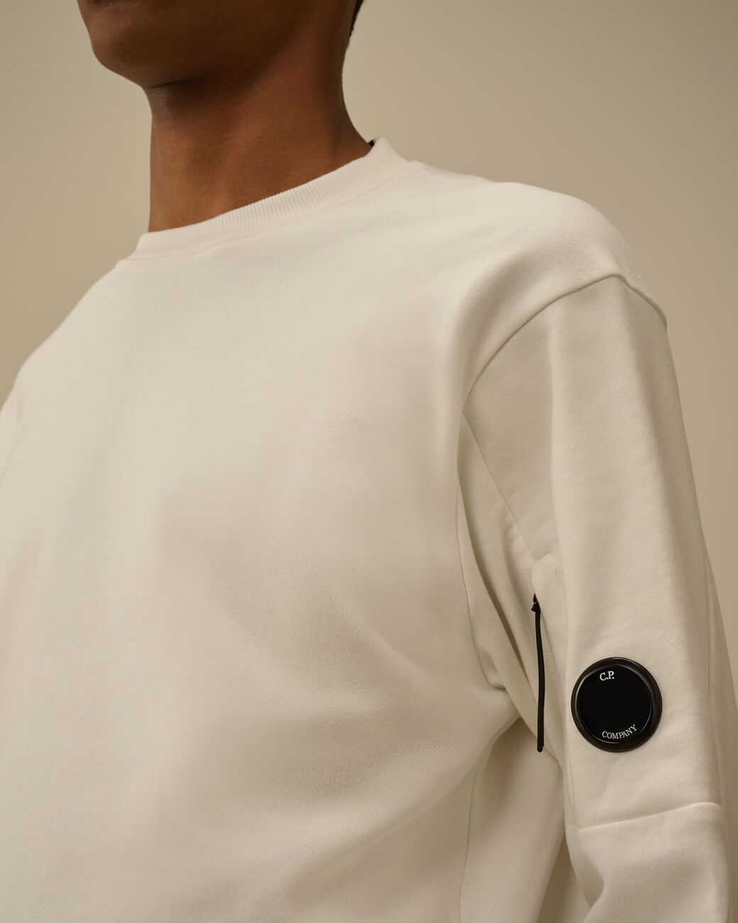 Cp Company Diagonal Raised Fleece Crewneck Lens Sweatshirt