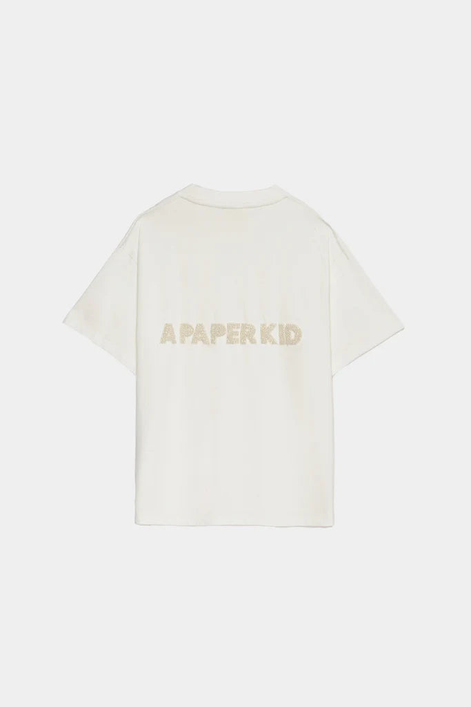 A Paper Kid T-Shirt Logo con Perle